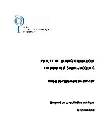 Couverture du rapport - Projet de transformation du marché Saint-Jacques