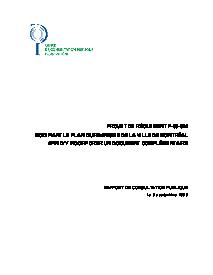 Couverture du rapport - Modification au plan d'urbanisme – Document complémentaire