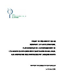 Couverture du rapport - Modification au plan d'urbanisme – Secteur Sainte-Geneviève