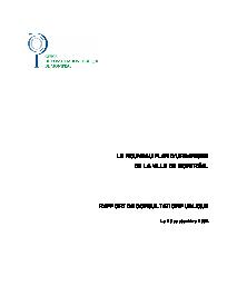 Couverture du rapport - Révision du plan d'urbanisme
