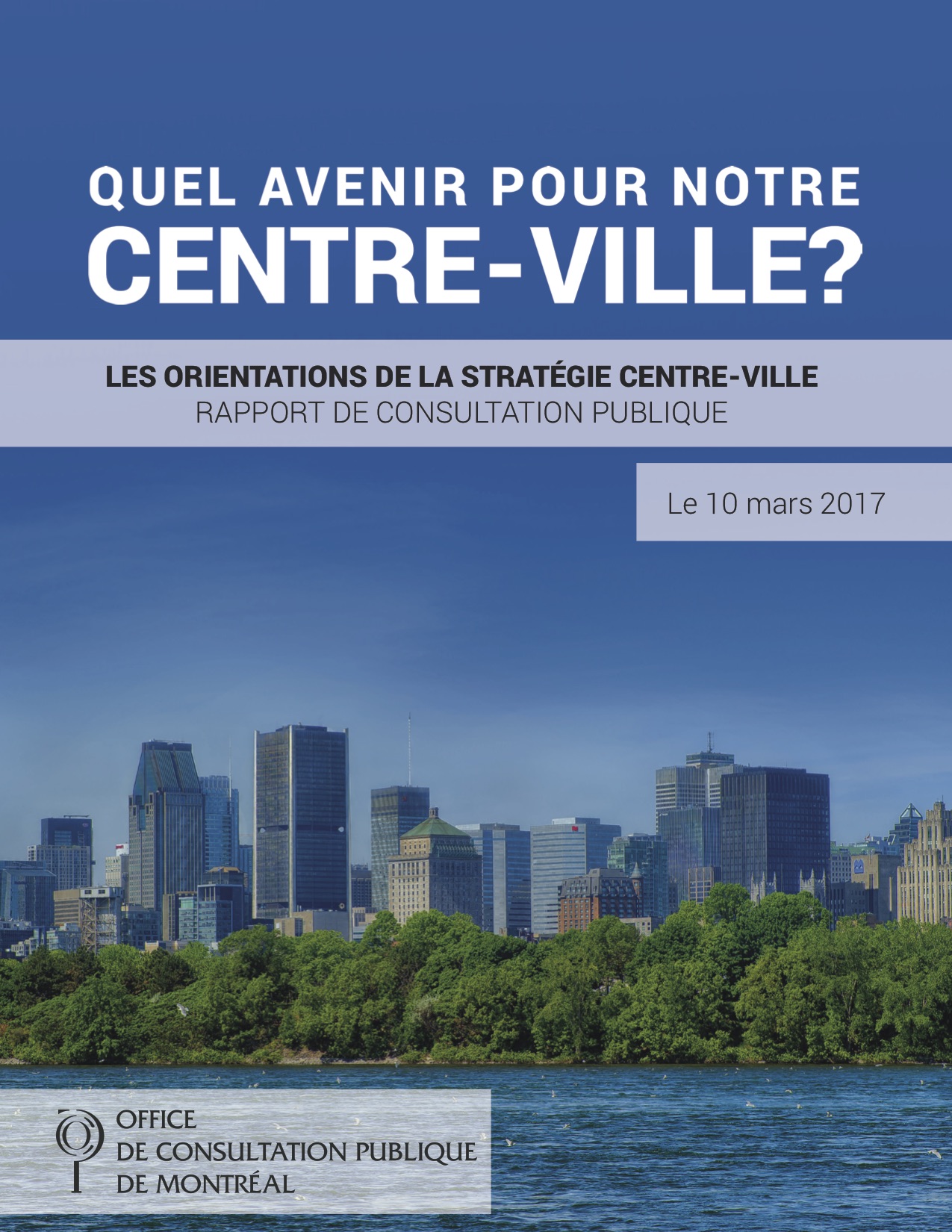 Couverture du rapport - Stratégie centre-ville