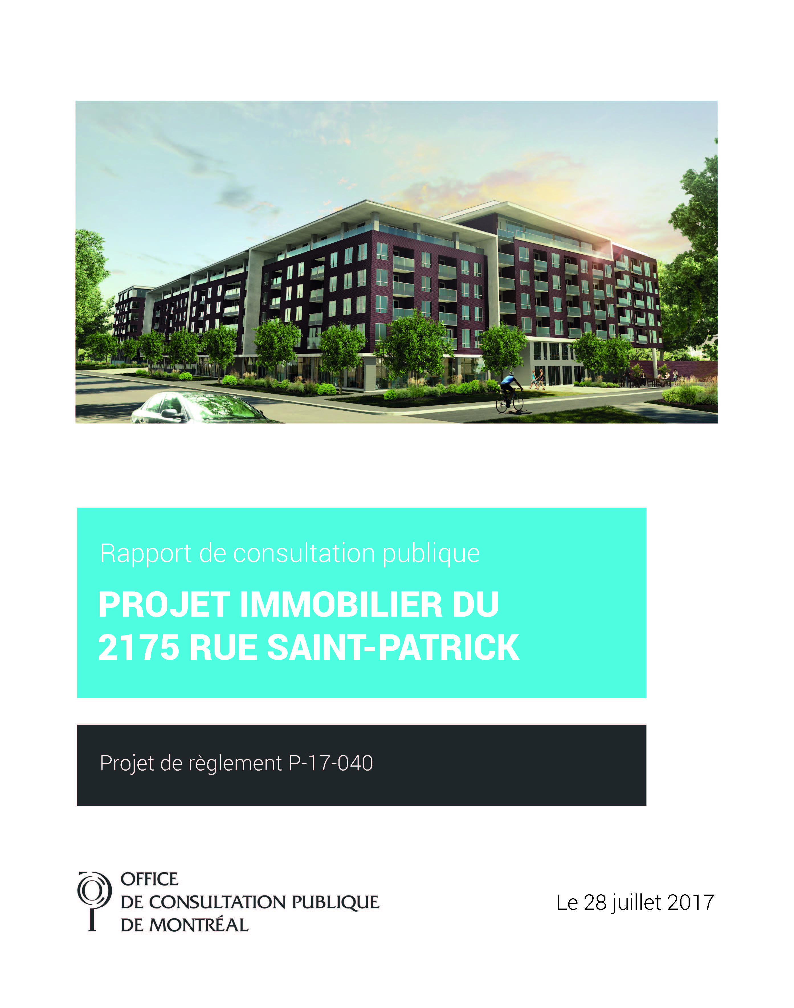 Couverture du rapport - 2175 Saint-Patrick
