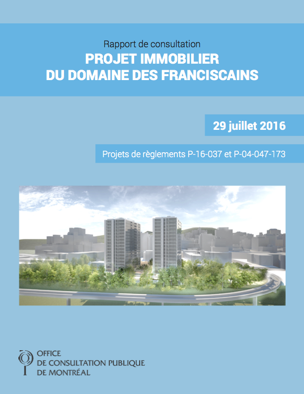 Couverture du rapport - Projet immobilier du domaine des Franciscains